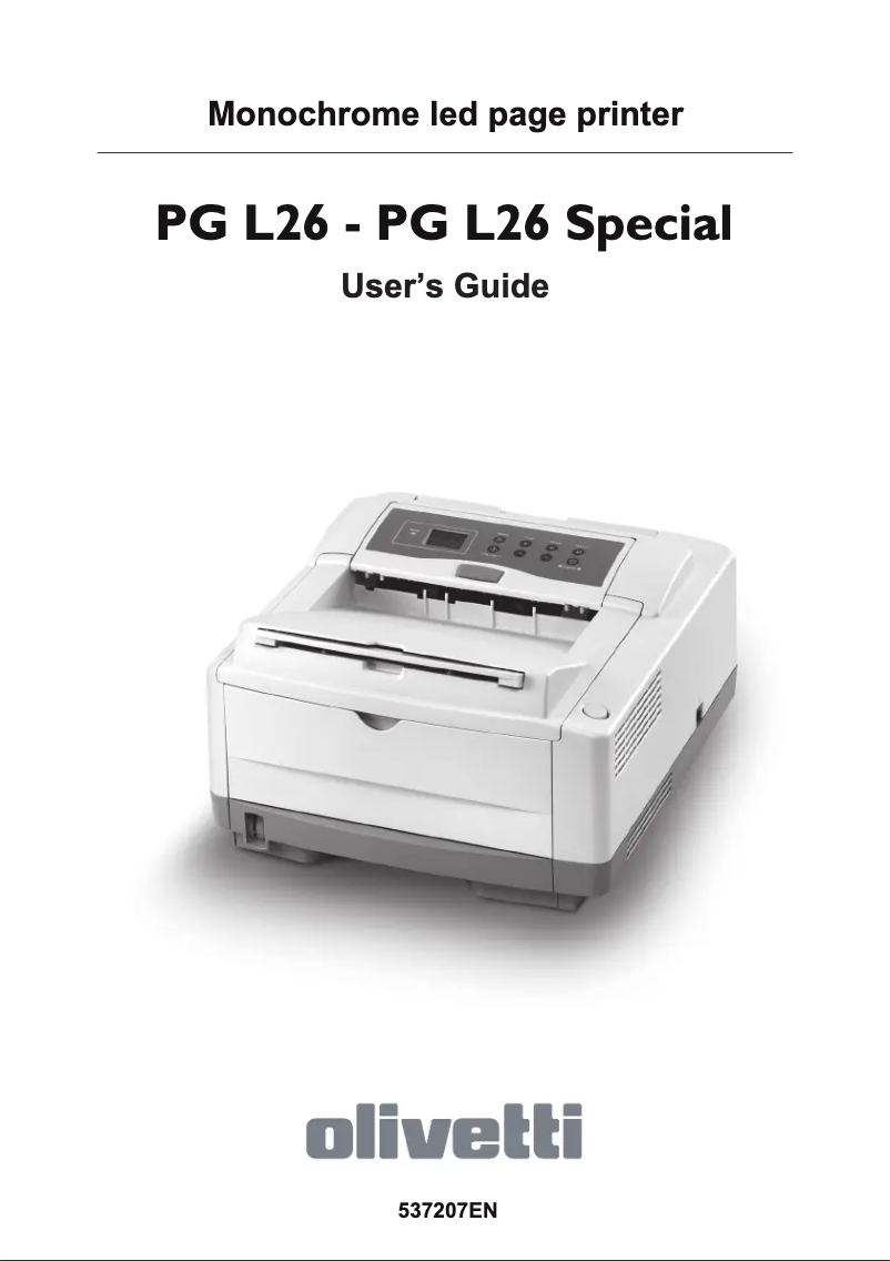 Page n°1 - Manuel utilisateur Olivetti PG L26