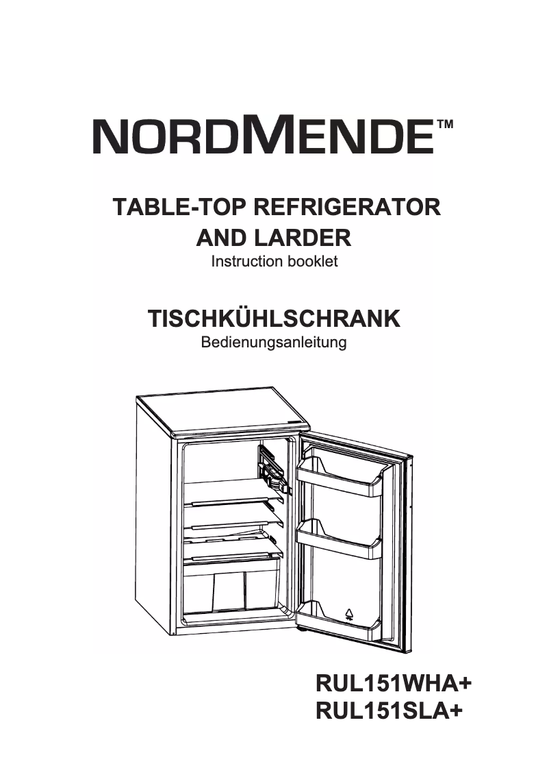 Page n°1 - Manuel utilisateur Nordmende RUL151WHA