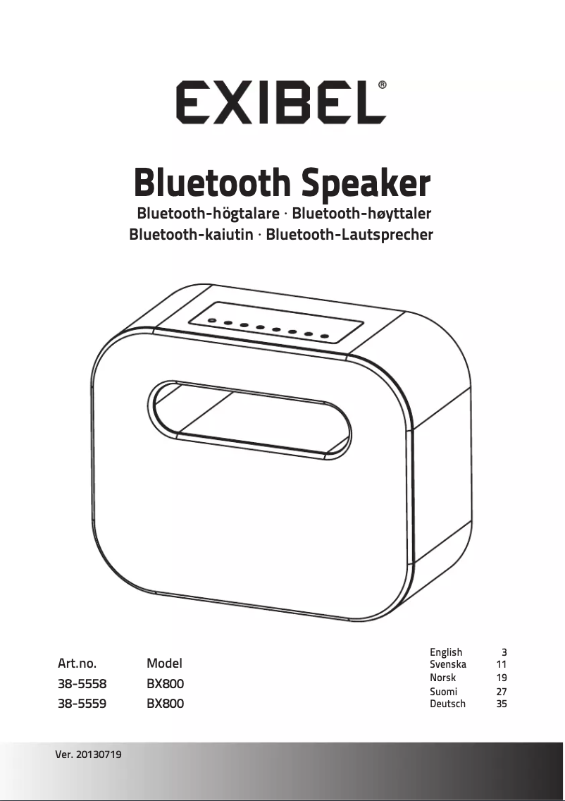 Page n°1 - Manuel utilisateur Exibel BX800