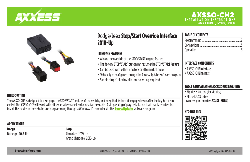 Página 1 del manual Manual de usuario AXESS AXSSO-CH2