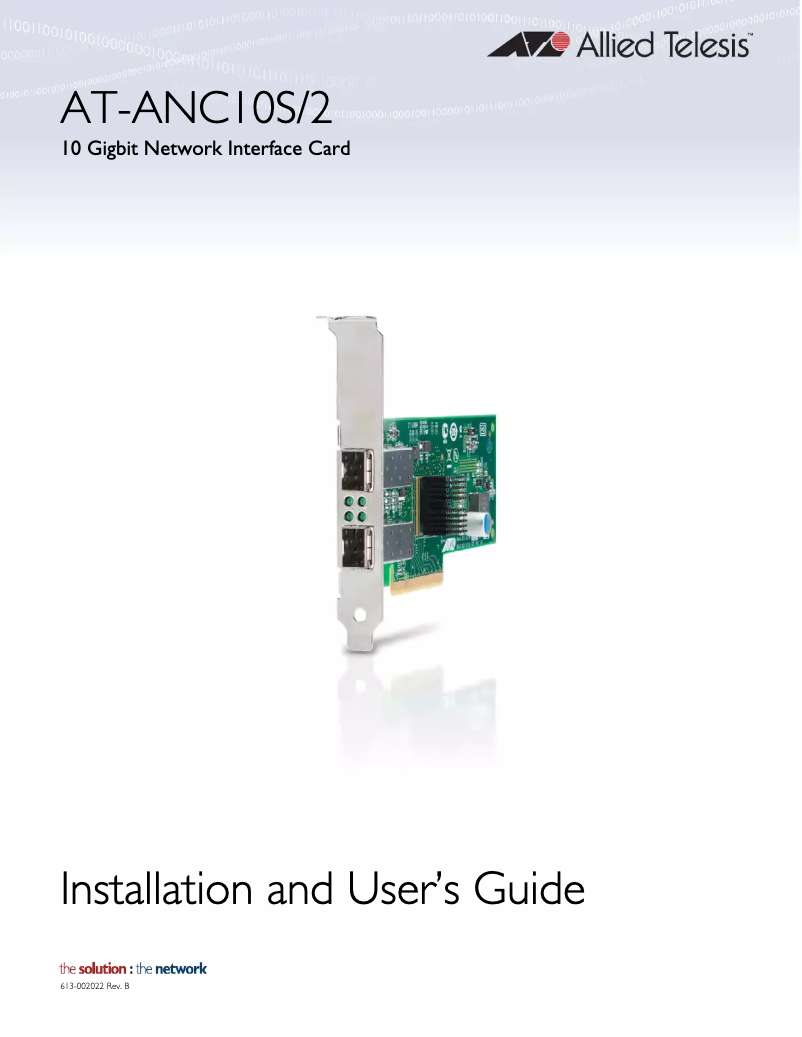 Page 1 de la notice Manuel utilisateur Allied Telesis AT-ANC10S/2