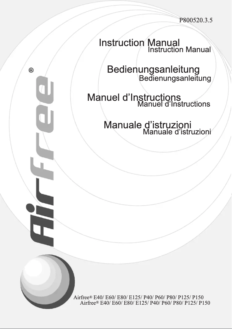 Page n°1 - Manuel utilisateur Airfree E40