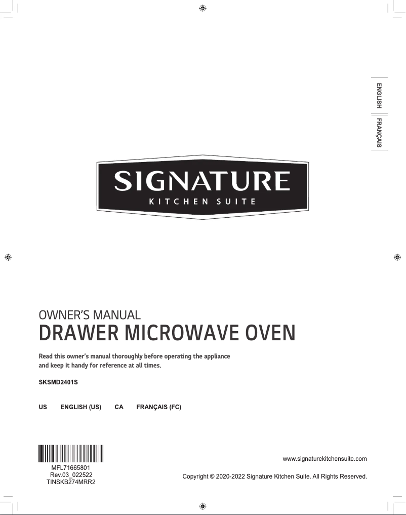 Page n°1 - Manuel utilisateur Signature SKSMD2401S