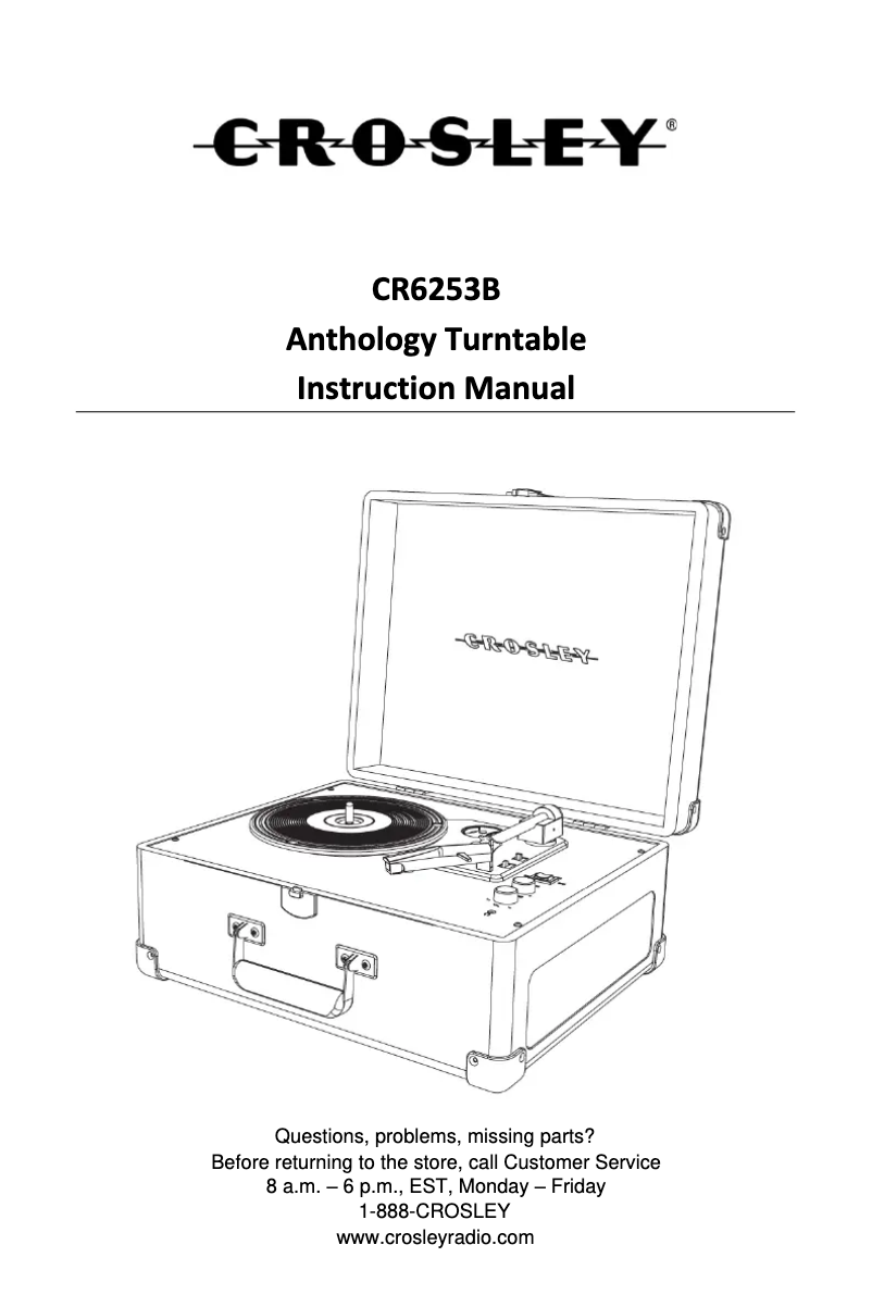 Page 1 de la notice Manuel utilisateur Crosley Anthology CR6253B