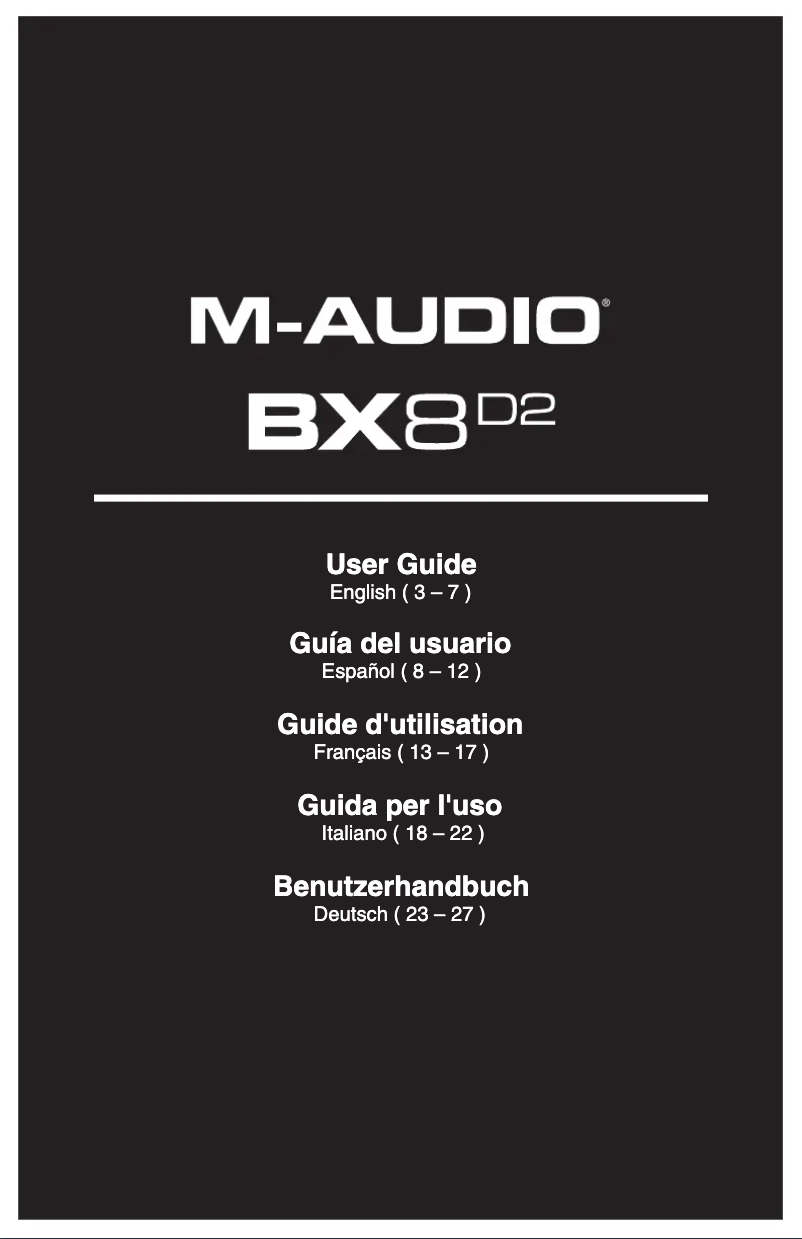 Page 1 de la notice Manuel utilisateur M-Audio BX8 D2