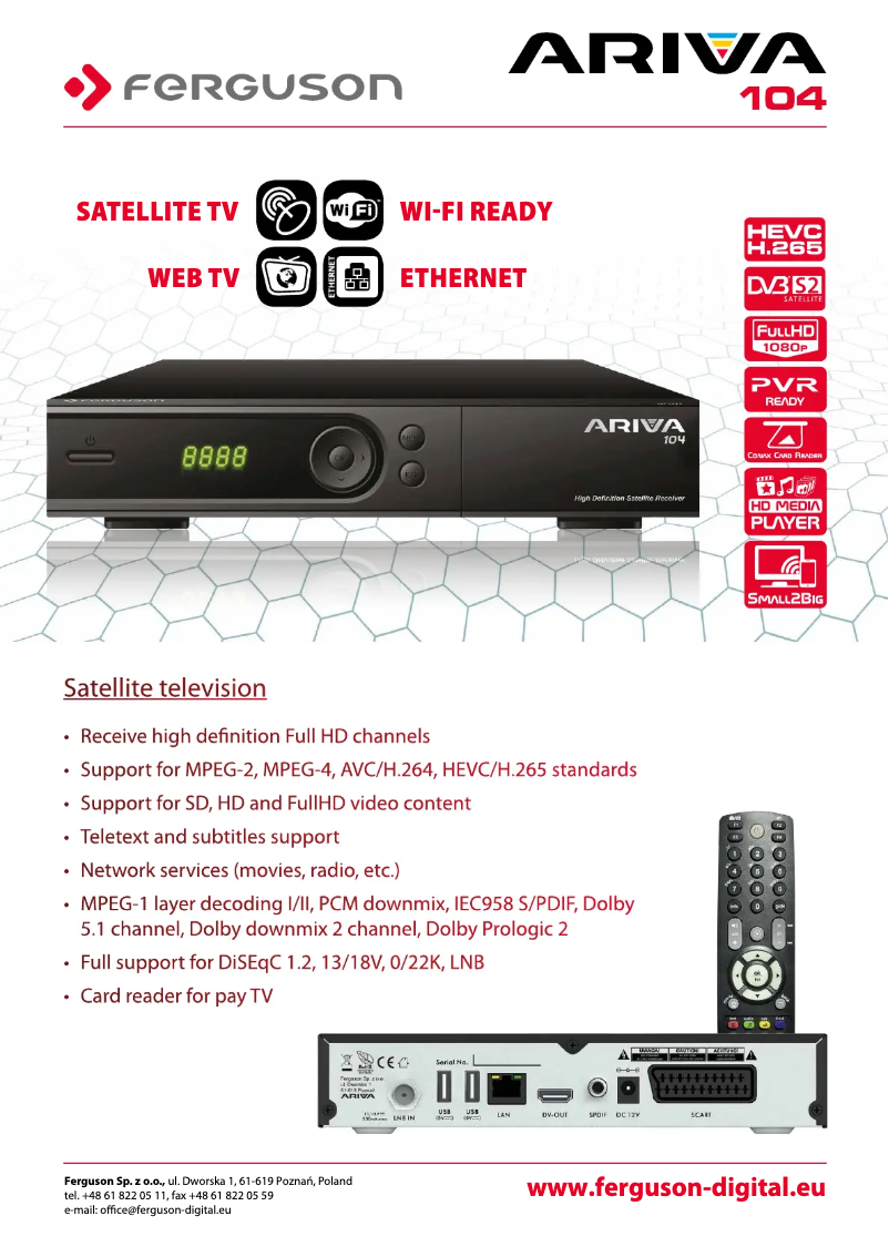 Image de la première page du manuel de l'appareil Ariva 104