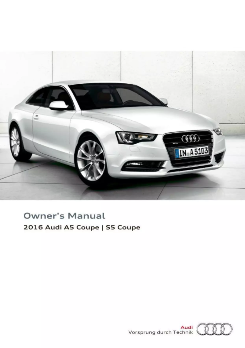 Page 1 de la notice Manuel utilisateur Audi A5 Coupé (2016)
