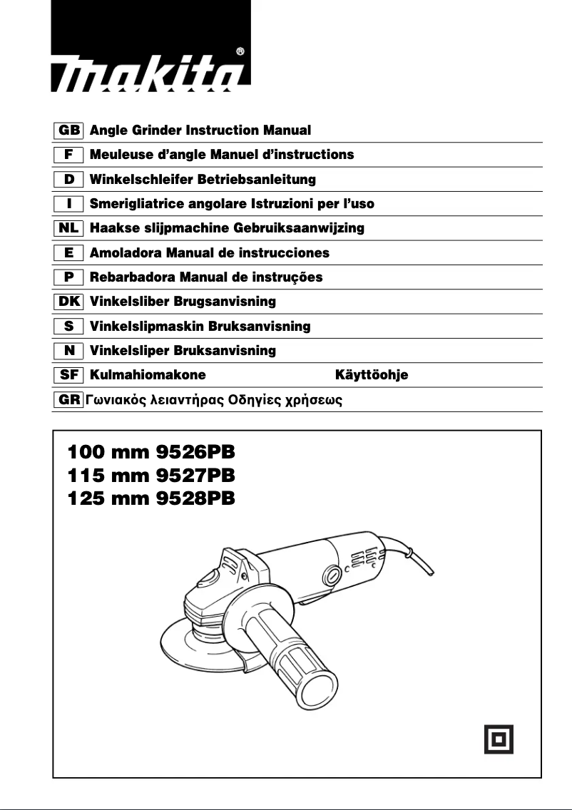 Page n°1 - Manuel utilisateur Makita 9527NB