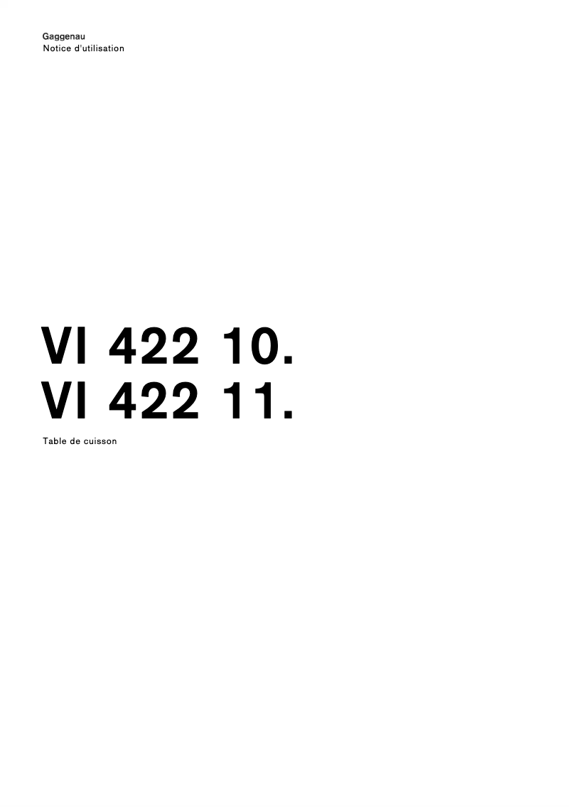 Image de la première page du manuel de l'appareil VI422113