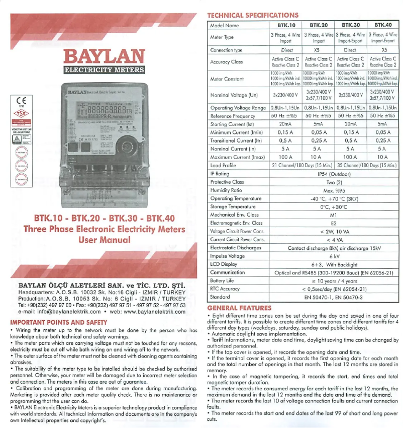 Page 1 de la notice Manuel utilisateur Counttec BTK30