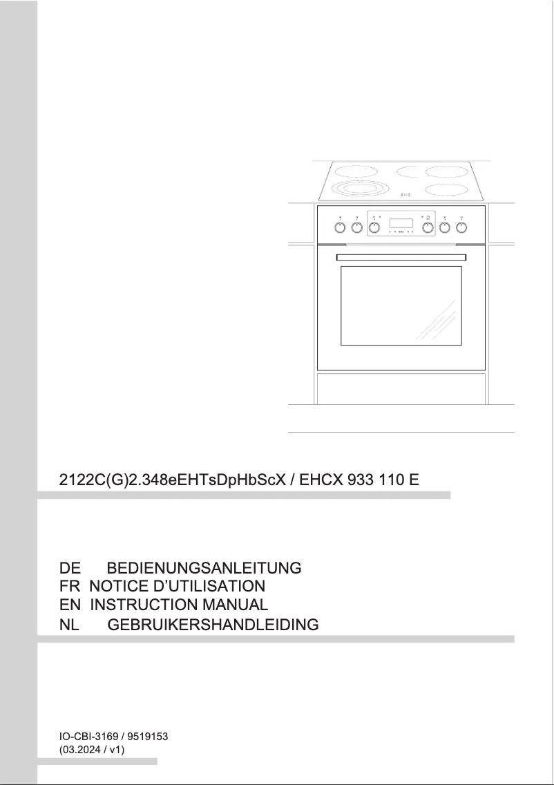 Image de la première page du manuel de l'appareil EHCX 933 110 E