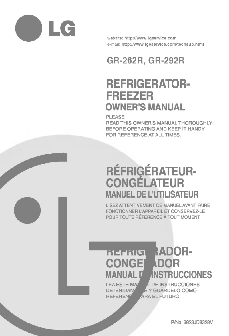 Page 1 de la notice Manuel utilisateur LG GR-262SQ