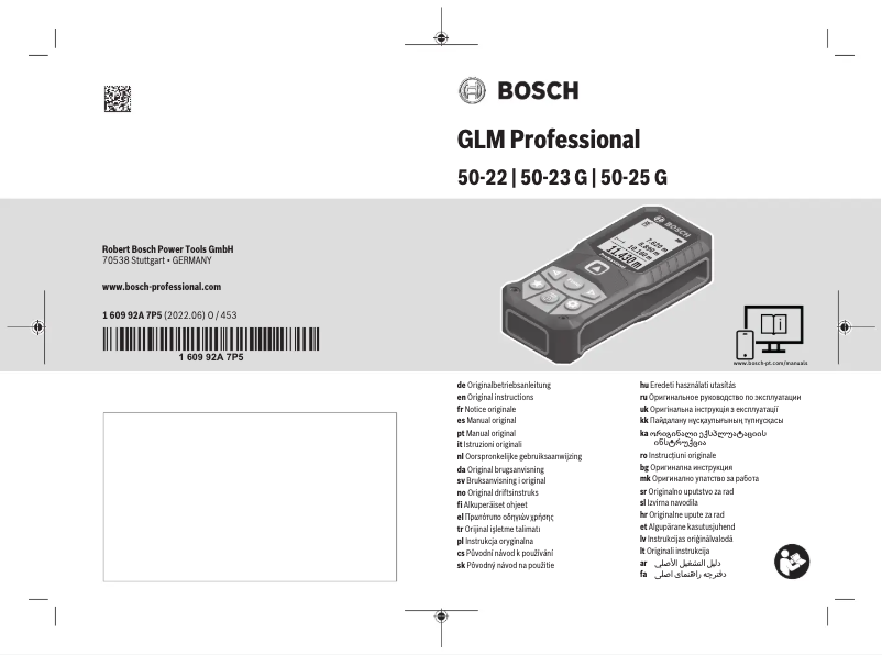 Página 1 del manual Manual de usuario Bosch GLM 50-25 G Professional