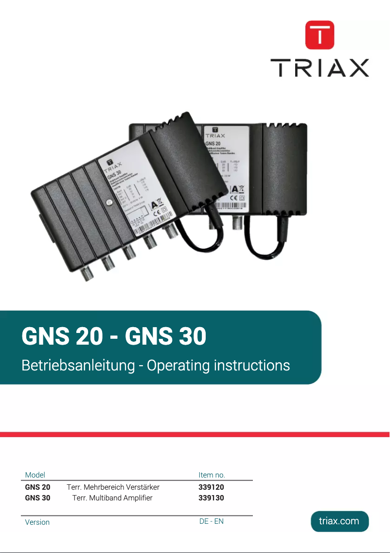 Página 1 del manual Manual de usuario Triax GNS 30