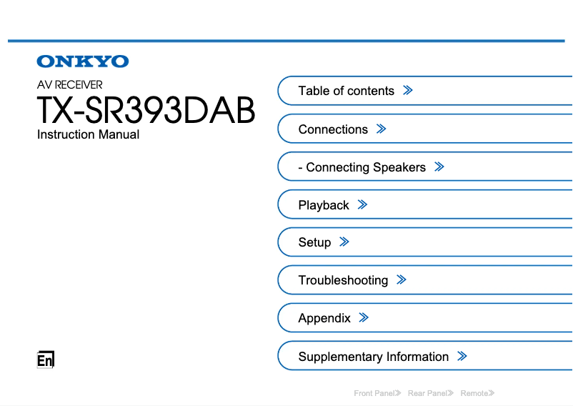 Page 1 de la notice Manuel utilisateur Onkyo TX-SR494DAB