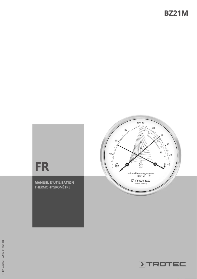 Page 1 de la notice Manuel utilisateur Trotec BZ21M