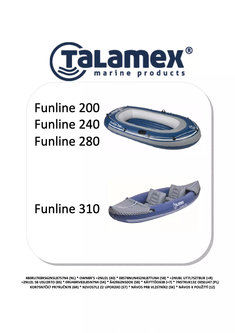Page n°1 - Manuel utilisateur Talamex Funline 310