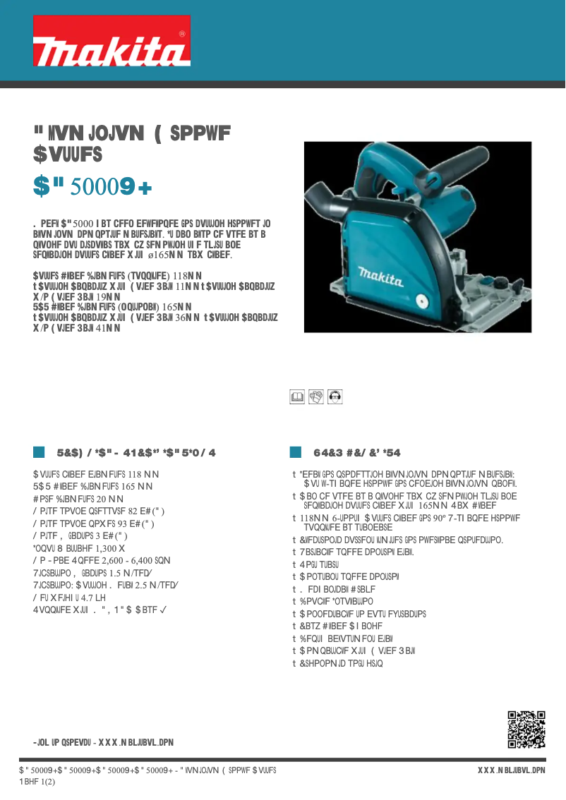 Page n°1 - Fiche technique Makita CA5000XJ