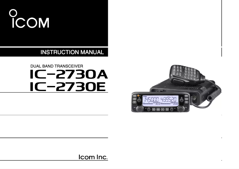 Page n°1 - Manuel utilisateur ICOM IC-2730A/05