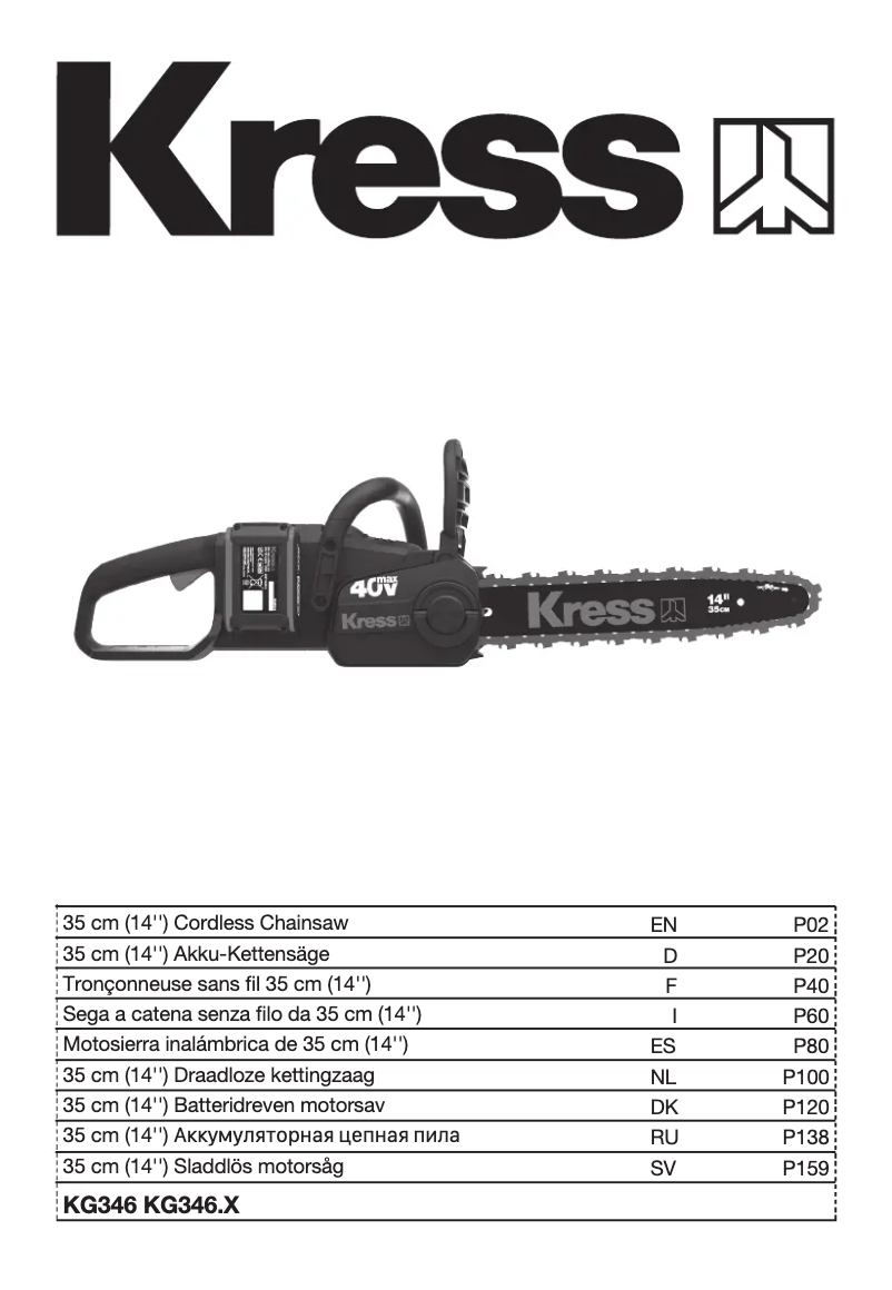 Page n°1 - Manuel utilisateur Kress KG346
