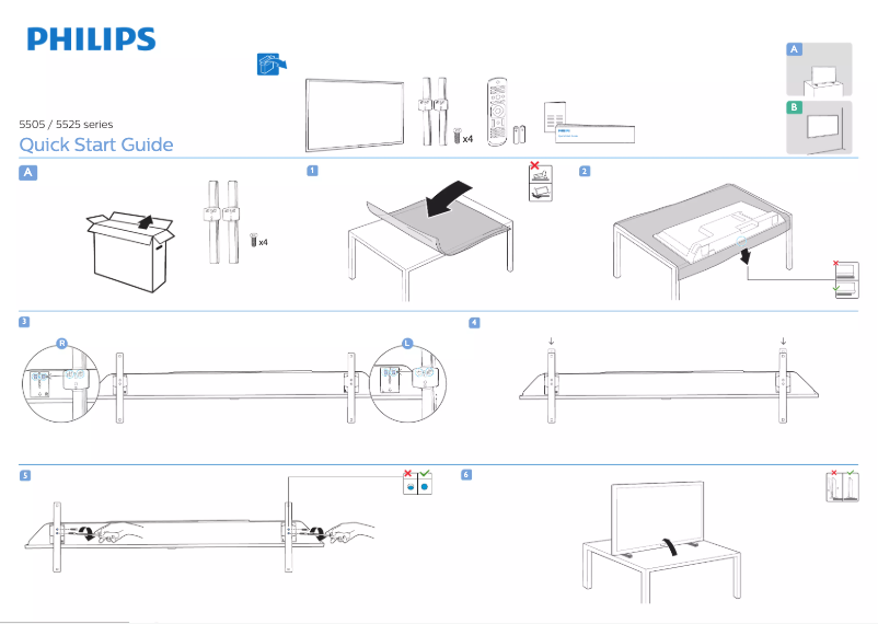 Page 1 de la notice Guide de démarrage rapide Philips 43PFS5505