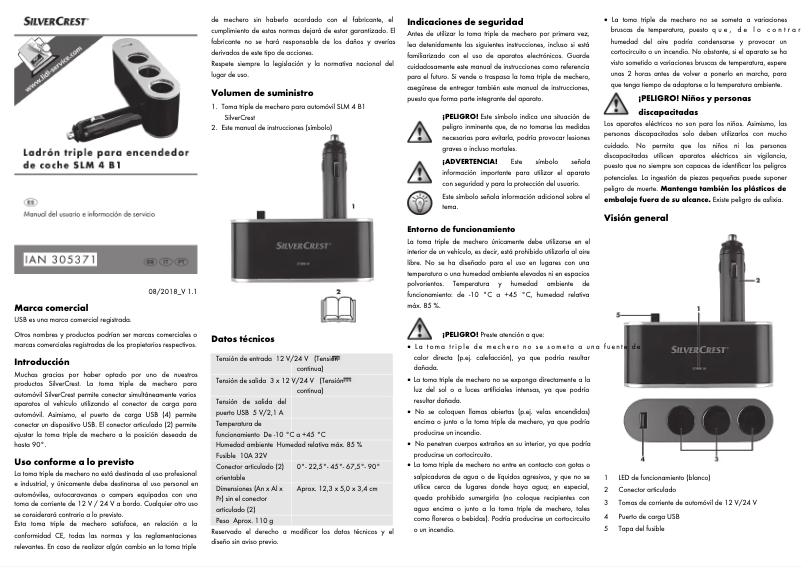 Page n°1 - Manuel utilisateur SilverCrest SVK 31 A2