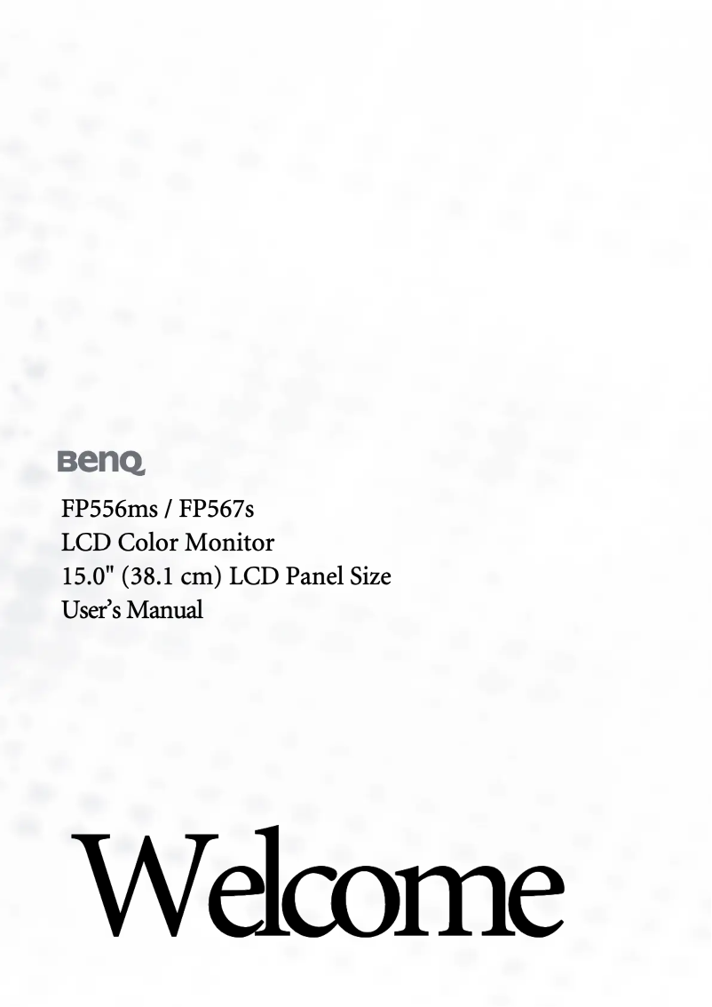 Page n°1 - Manuel utilisateur BenQ FP567S