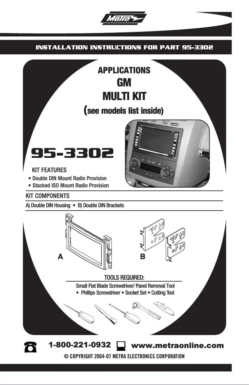 Page n°1 - Guide d'installation Metra 95-3302