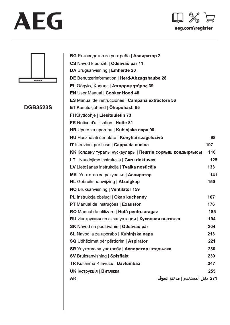 Page n°1 - Manuel utilisateur AEG DGB3523S