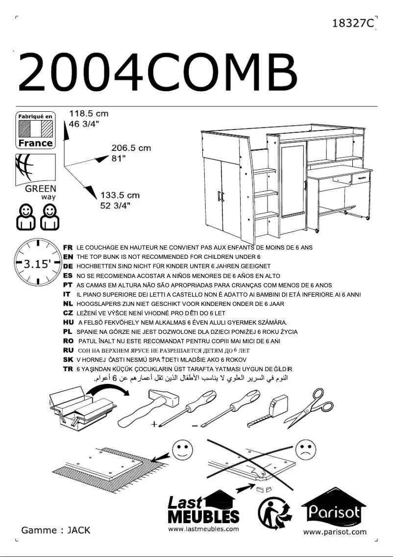 Page n°1 - Manuel utilisateur Parisot Jack