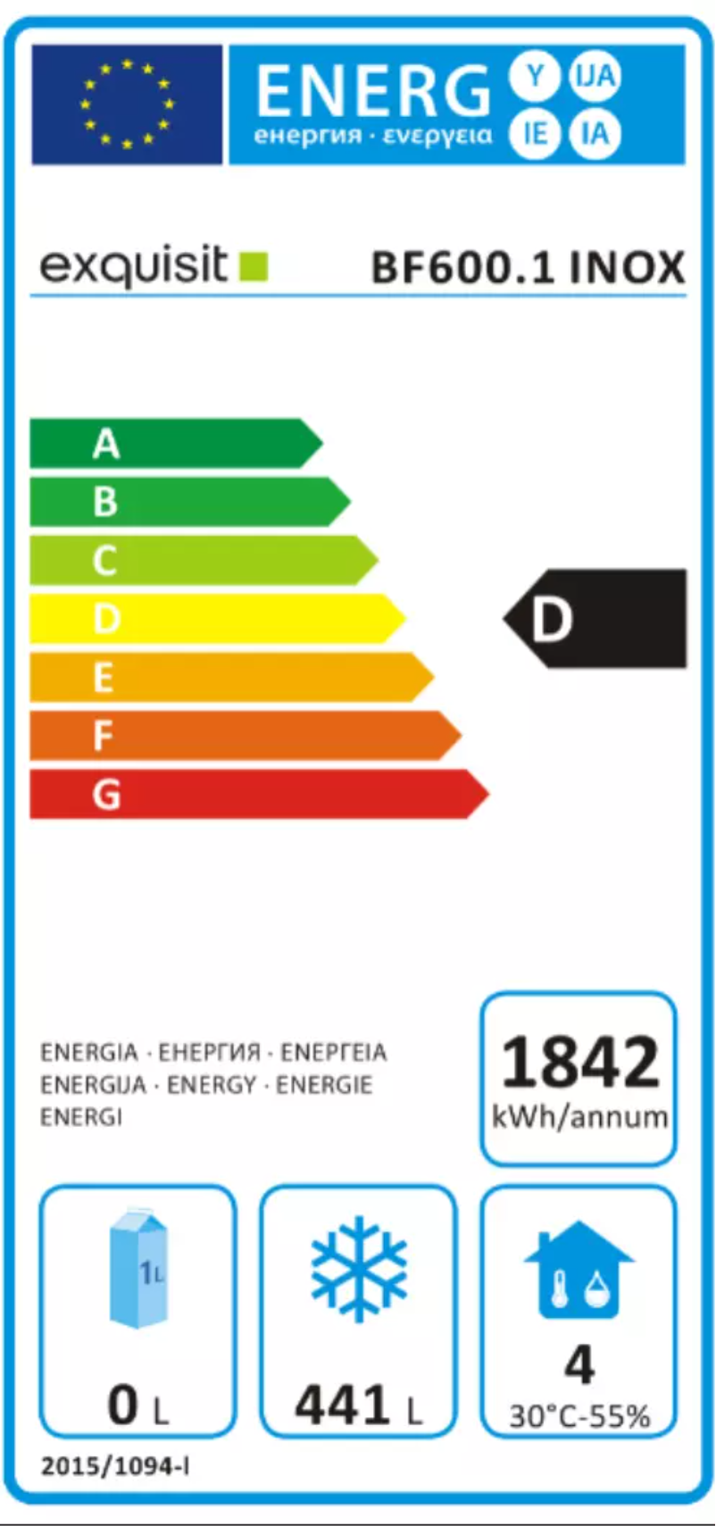 Page 1 de la notice Manuel utilisateur Exquisit BF600.1INOX