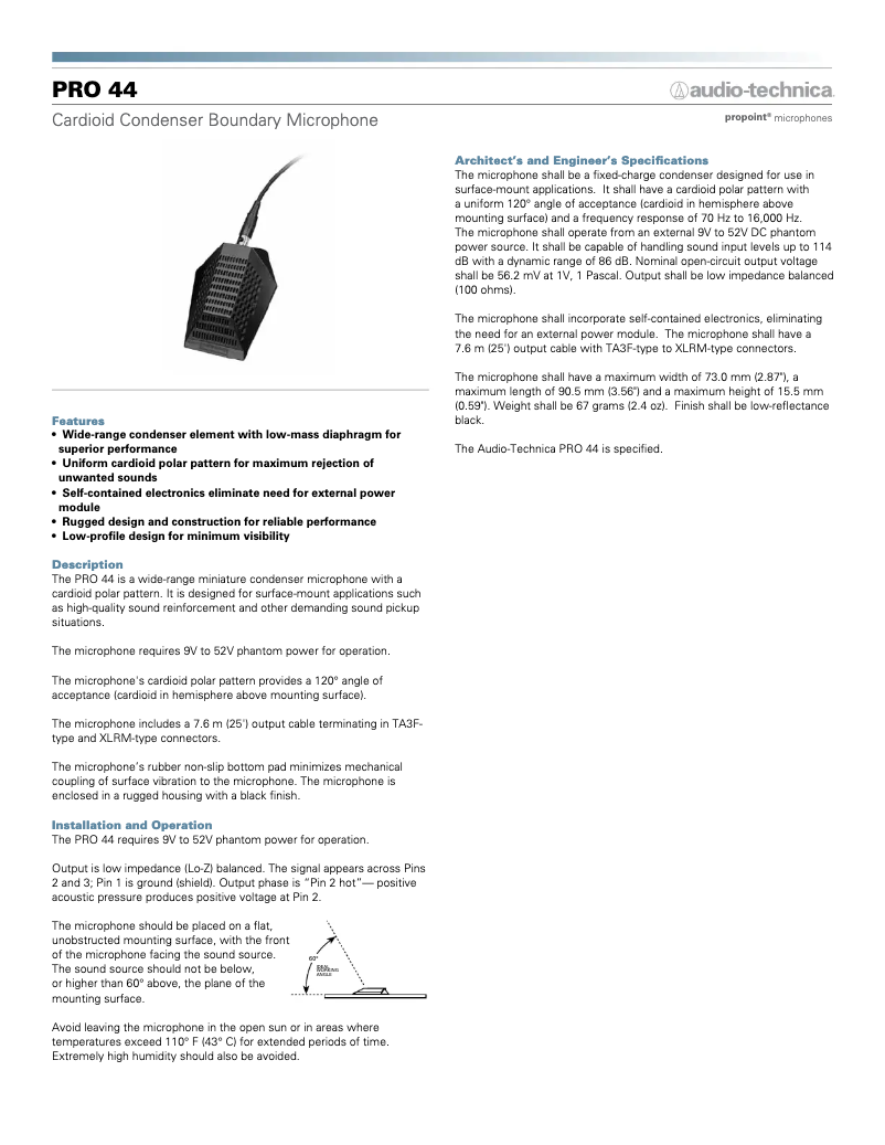 Image de la première page du manuel de l'appareil PRO44