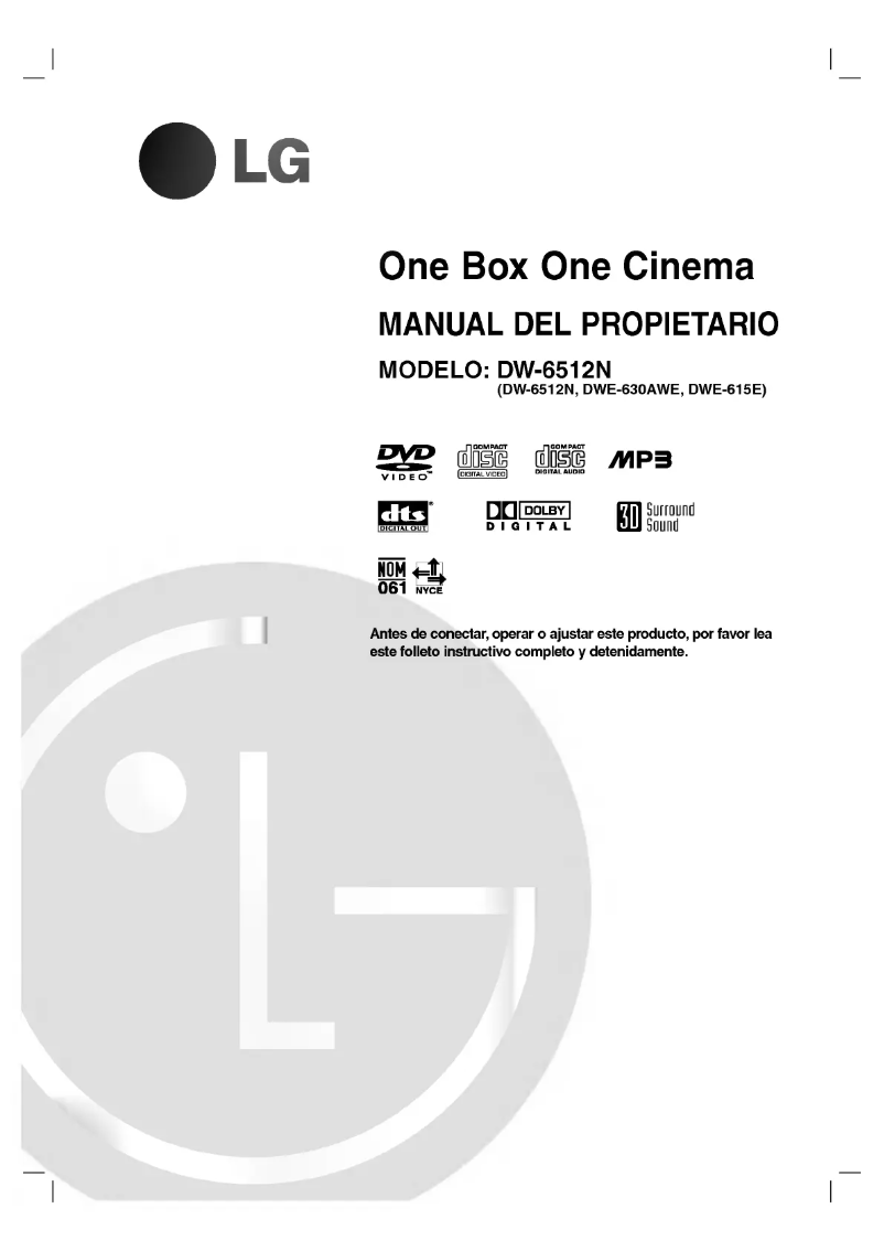 Página 1 del manual Manual de usuario LG DW6512N