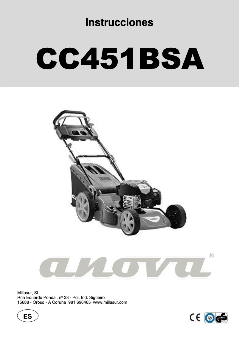 Page n°1 - Manuel utilisateur Anova CC451BSA
