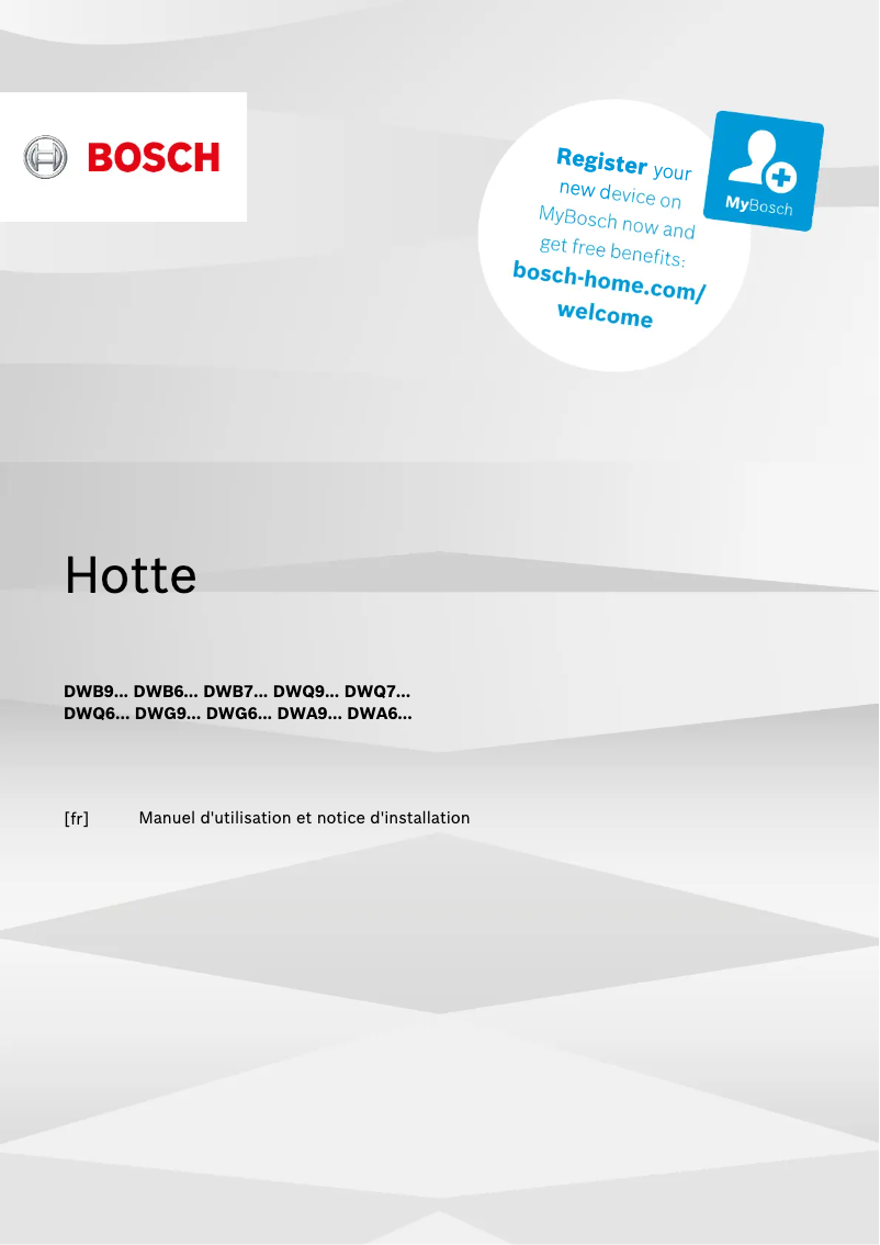 Page 1 of the manual User Manual Bosch DWB94BC52