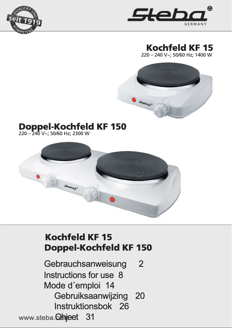 Image de la première page du manuel de l'appareil KF 15