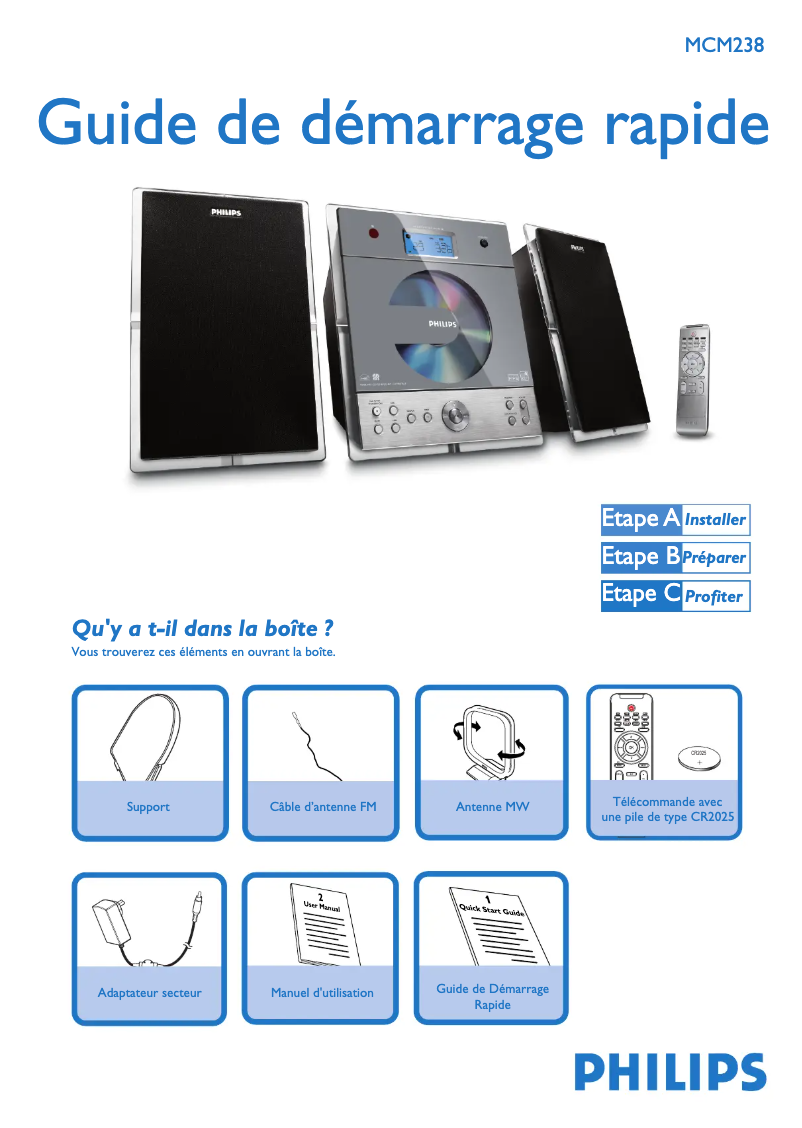 Página 1 del manual Guía de inicio rápido Philips MCM238