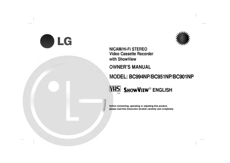 Page n°1 - Manuel utilisateur LG ABC994NP