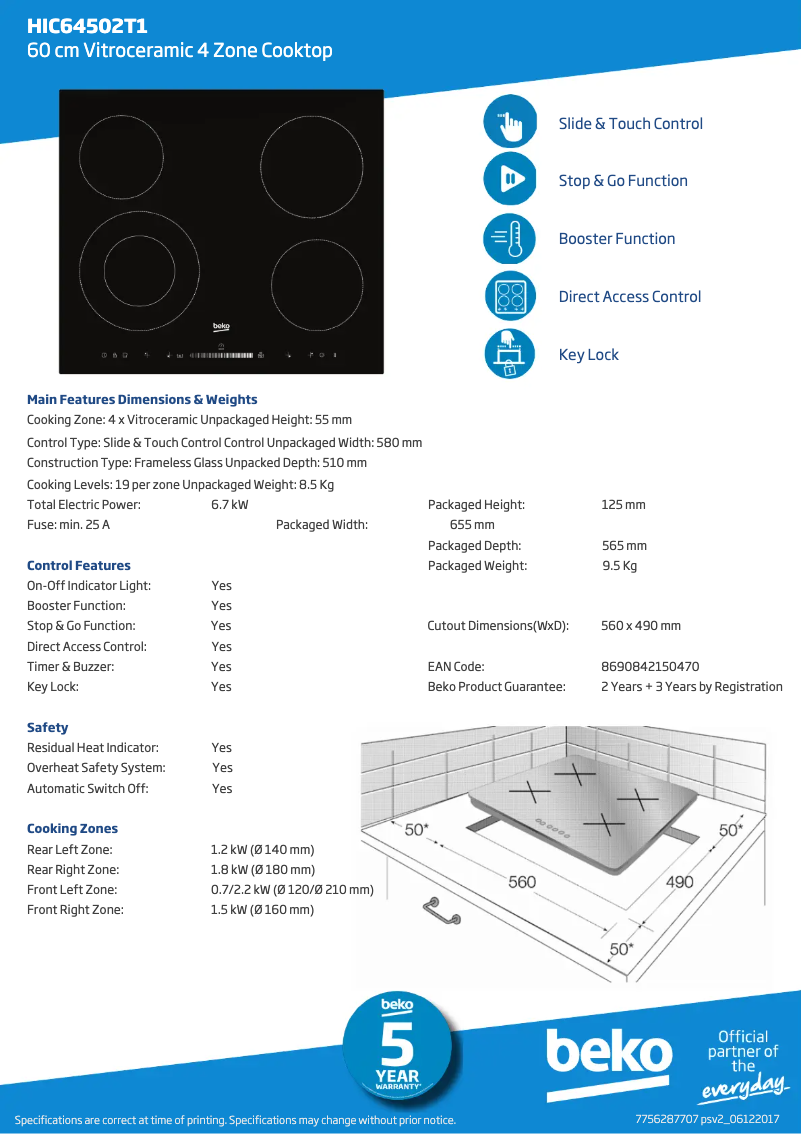 Image de la première page du manuel de l'appareil HIC64502T1