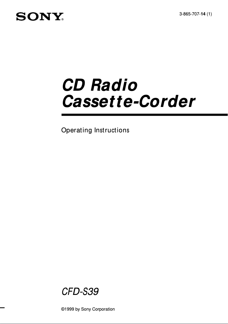 Image de la première page du manuel de l'appareil CFD-S39