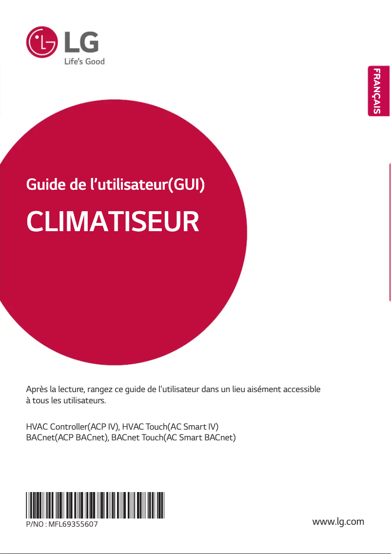 Page n°1 - Manuel utilisateur LG PACP4B000