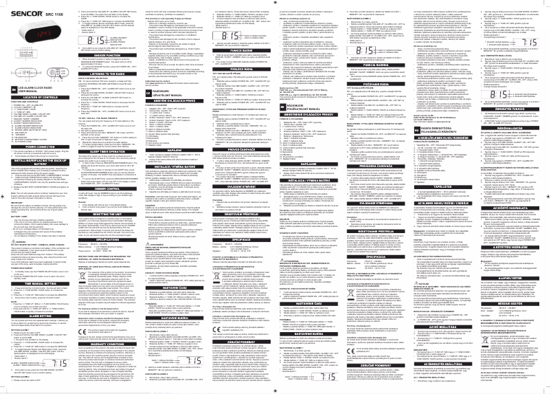 Página 1 del manual Manual de usuario Sencor SRC 1100