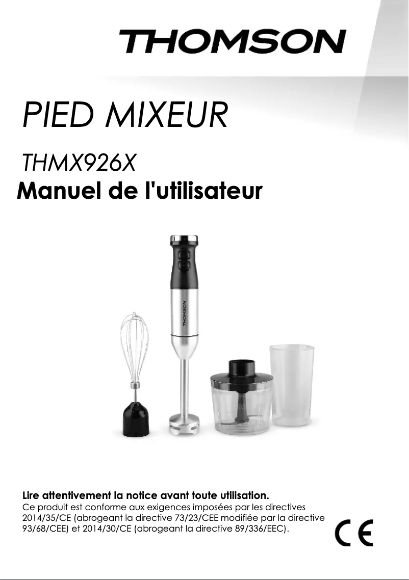 Page 1 de la notice Manuel utilisateur Thomson THMX926X