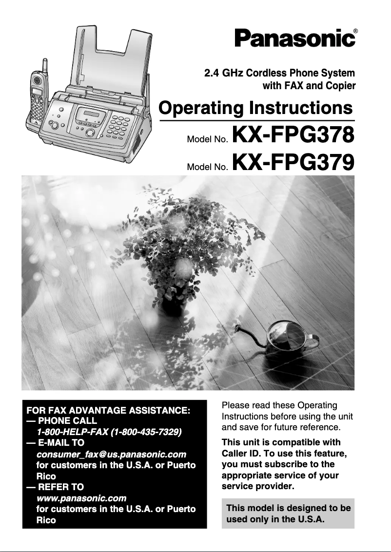 Page 1 de la notice Manuel utilisateur Panasonic KX-FPG378