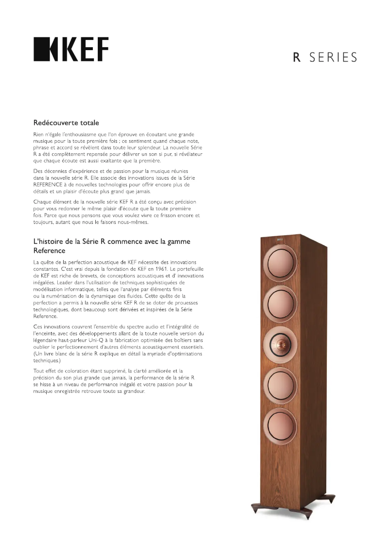 Page n°1 - Fiche technique KEF R7