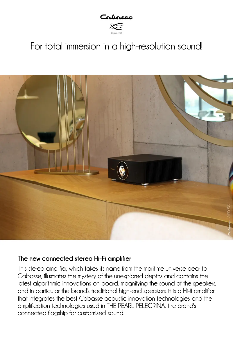 Page n°1 - Fiche technique Cabasse Connected Active Amplifier