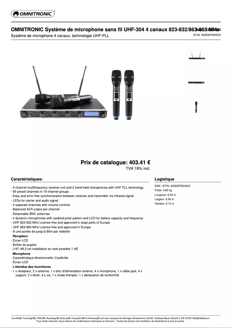 Image de la première page du manuel de l'appareil UHF-304