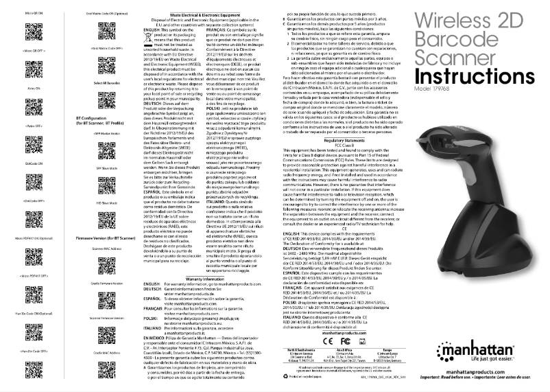 Image de la première page du manuel de l'appareil 179768