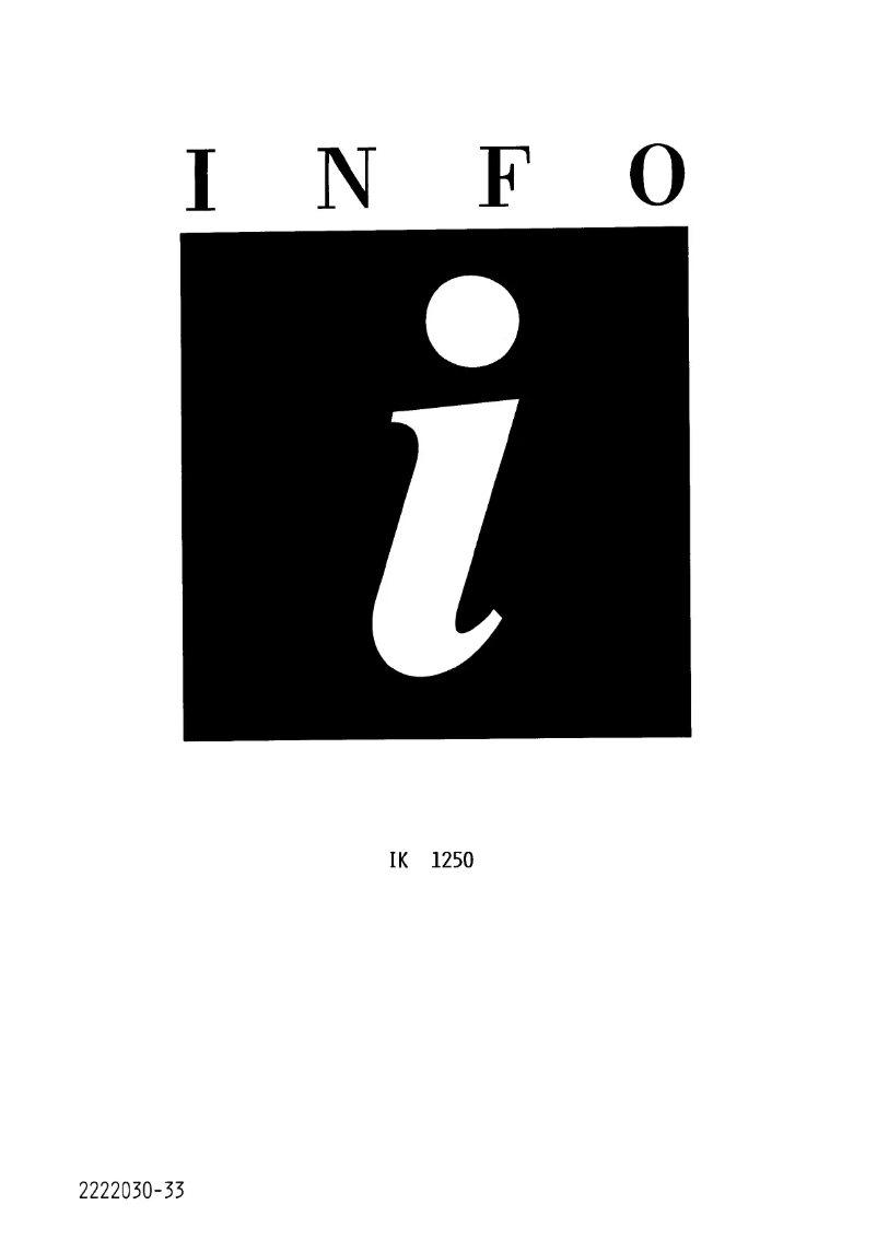 Image de la première page du manuel de l'appareil IK 1250