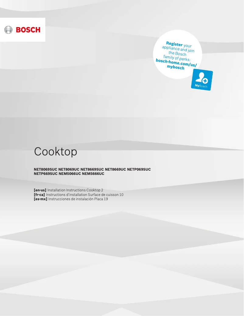 Page 1 de la notice Guide d'installation Bosch NETP069SUC